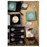 Assorted coins and medallions to include; Queen Elizabeth II Diamond Jubilee gold-plated silver