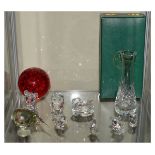 Group of Swarovski and other crystal and glassware to include; seven assorted animal figurines,