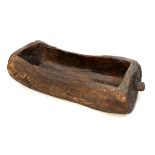 Rustic wooden trough of dug-out design, 77cm wide excluding lug Condition: