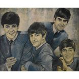 Leo Jansen limited edition lithographic print of 'The Beatles', 32.5cm x 41cm, with type written