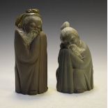 Two Spanish Lladro ceramic figures of Oriental bearded sages (2) Condition: