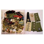 Collection of Military buttons, cloth badges and other decorations Condition: