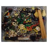 Large quantity of assorted dress/costume jewellery to include; bead necklaces etc Condition: