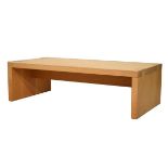 Modern light oak coffee table of rectangular form, 140cm x 70cm x 41cm high Condition: