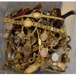 Large quantity of mainly ladies wristwatches etc Condition: