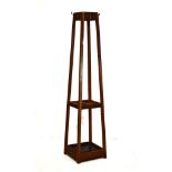 Mid 20th Century oak hat and coat stand of square tapered form Condition: