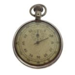Military issue nickel cased top-wind stopwatch having subsidiary dial, the case stamped A.M.6B/221