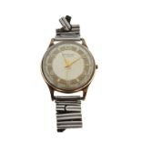 Griffon gentleman's 9ct gold cased dress watch, the off-white dial with Arabic and arrow markers,