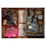 Large selection of assorted dress/costume jewellery to include; bead necklaces, bangles, pendants