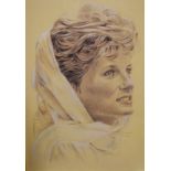 K. Johnstone - Signed limited edition print - Lady Diana Spencer, 86/2000, 57cm x 39.5cm, in gilt