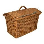 Wicker hamper or carrier of dome top design Condition: