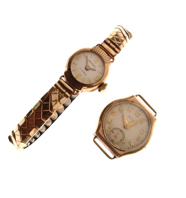 Lady's Regency 9ct gold cased cocktail watch having champagne dial with baton and Arabic numerals on