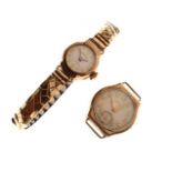 Lady's Regency 9ct gold cased cocktail watch having champagne dial with baton and Arabic numerals on