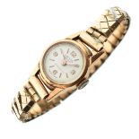 Lady's Levis 18ct gold cased antimagnetic cocktail watch having champagne dial with Arabic and baton