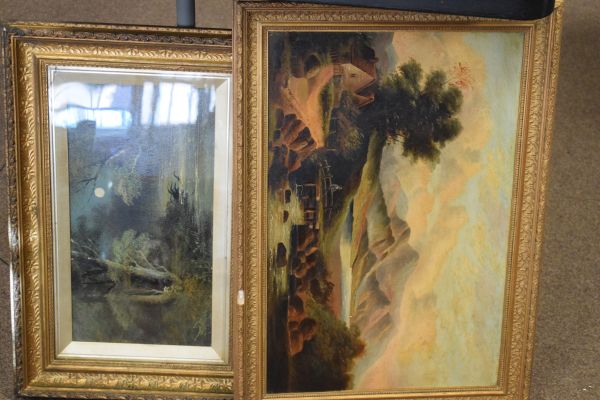 Four 19th Century oil paintings to include; a pair of oils on board, early oil on canvas with - Bild 6 aus 6