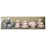 Wedgwood 'Moselle' pattern coffee pot, six coffee cans and saucers, together with a Tuscan (Plant