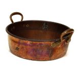 19th Century copper two handled pot with rolled rim Condition: