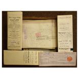 Box containing assorted 19th and early 20th Century documents including; Indentures, plans and other