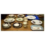 Assorted ceramics to include; Aynsley Little Sweetheart presentation plate, Royal Worcester