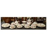 Royal Albert 'Prairie Rose' tea service including a two-tier cake stand Condition: