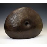 Large bronzed ceramic Modernist vase of shell design, 55cm wide x 44cm high Condition: