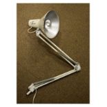 Cream-finish Anglepoise-style lamp arm with shade (lacking base), together with two Habitat