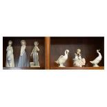 Lladro figure - Snuggle Up No.6226, together with five various Nao figures Condition: