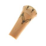 18th Century ivory needle case with pique decoration Condition:
