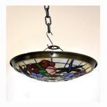 Reproduction Tiffany-style ceiling shade or plafonnier, 41cm diameter Condition: