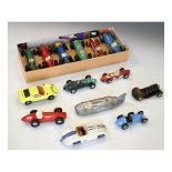 Small quantity of various die-cast model cars including; vintage Dinky racing cars etc Condition: