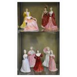 Collection of nine Coalport figures - Anne Of Cleeves, Kate, Polly, Wendy, Emma, Martha, Caroline,