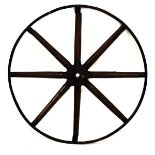 Victorian iron-bound wheel of eight turned ash spokes, 63cm diameter Condition: