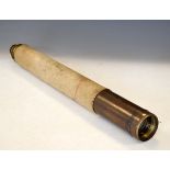 Late 19th/early 20th Century brass single draw telescope having a later canvas binding Condition: