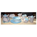 Poole pottery tea/coffee service in grey and pale blue matt glazes Condition: