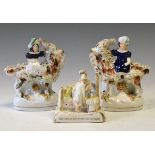Pair of 19th Century Staffordshire pottery figures, depicting The Princess Royal and the Prince of