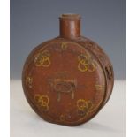 Early 20th Century Huntley & Palmers biscuit tin formed as a military water bottle Condition: