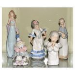 Six various small Lladro figures Condition: