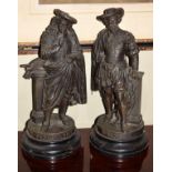 Pair of late 19th Century spelter figures - Rembrandt and Rubens Condition: