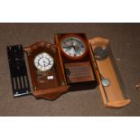 Four assorted mid to late 20th Century wall clocks comprising: Hermle, two WBL and a Japanese