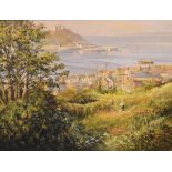 Ted Dyer - Oil on canvas - St Michaels Mount From Marazion, signed, 45cm x 60cm, framed Condition: