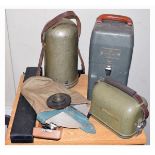 Vintage surveying tools to include; Hilger Watts Autoset Level, with green painted finish in