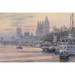 Frank Shipsides - signed print - Westminster Bridge and the Houses of Parliament, signed lower right