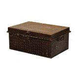 Ede, Son & Ravenscroft painted tin robe trunk with allover crocodile-effect decoration, the lid