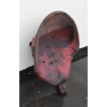 Vintage red painted iron tractor seat Condition: