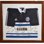 Sporting Memorabilia - Signed Bath Rugby shirt with over 20 signatures to include Jeremy Guscott,