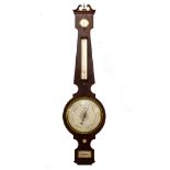 Early 19th Century mahogany-cased wheel or banjo barometer, Gironimo, Bristol, the 19.5cm silvered