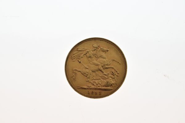 Gold Coins - Victorian sovereign, 1883 Condition: Superficial scratches and a few deeper marks as - Image 2 of 4