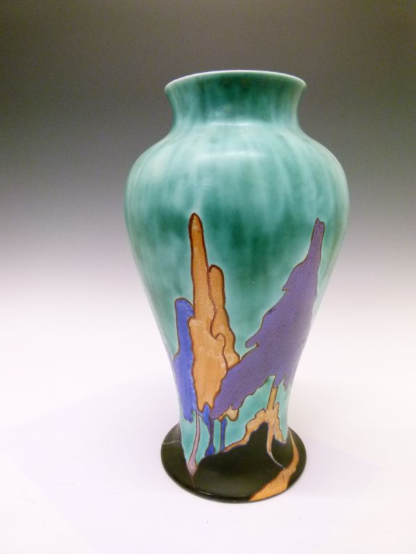 Clarice Cliff 'Inspiration Caprice' baluster shaped vase, 31cm high Condition: Some light crazing - Bild 2 aus 7