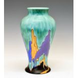 Clarice Cliff 'Inspiration Caprice' baluster shaped vase, 31cm high Condition: Some light crazing
