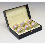 Peter Graves for Moorcroft - Set of six limited edition painted enamel 'Trafalgar' napkin rings,